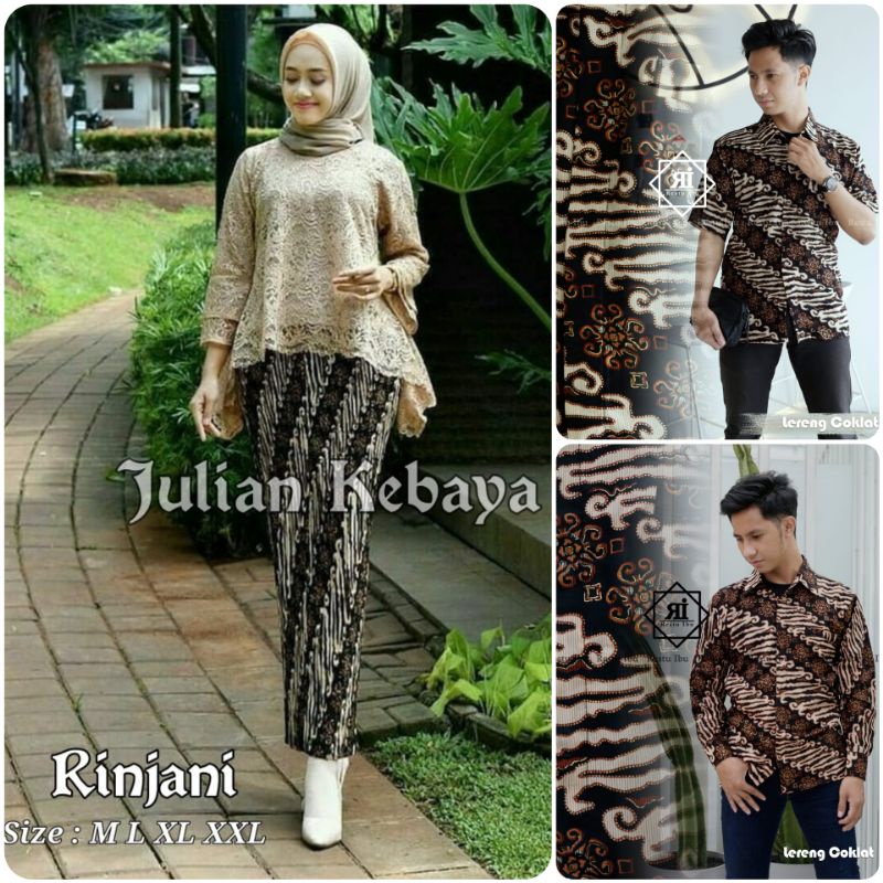 COUPLE KEBAYA BROKAT MODERN / BATIK COUPLE / SET KEBAYA RINJANI / KEBAYA WISUDA / BAJU BATIK COUPLE 