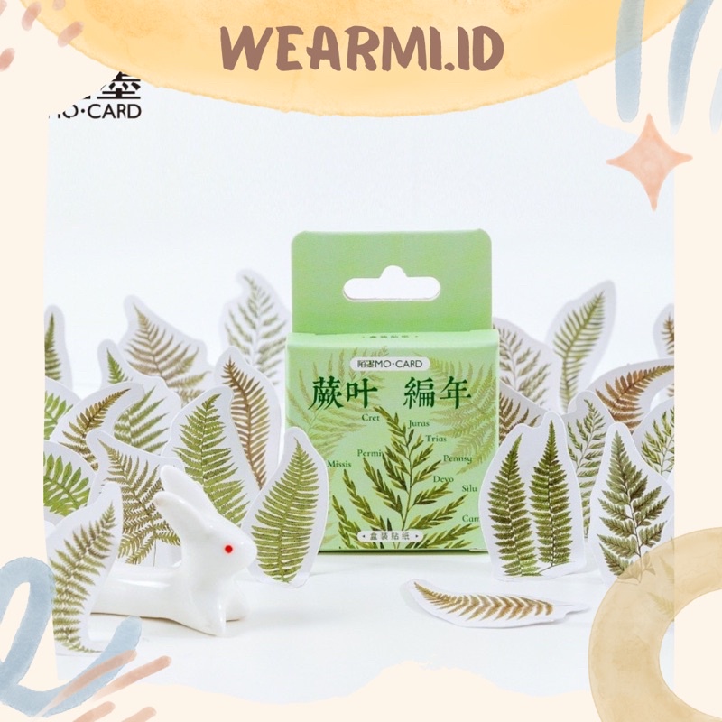 

45 pcs Sticker Box Deco Daun Pakis Leaf Aesthetic Bujo Jurnal DIY Wearmi