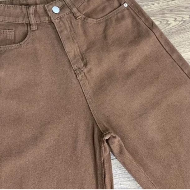 ♠ Sevins - celana panjang highwaist kulot jeans army coklat/kulot jeans wanita ➽