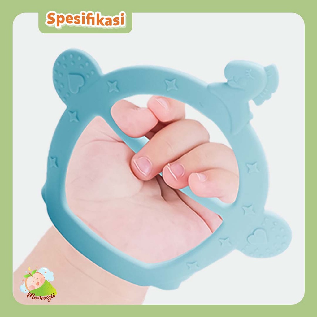 MOMOGII Teether Gigitan Bayi Bentuk Sangkar