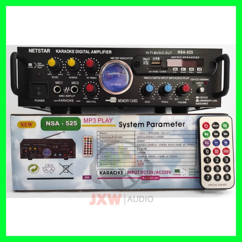 AMPLIFIER KARAOKE MP3 PLAYER BLUETOOTH  NETSTAR NSA 525 BT / AMPLI NETSTAR NSA-525 BT / NSA525BT