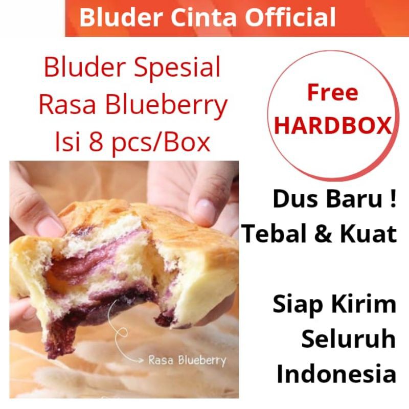 Rasa BLUEBERRY Roti Bluder Cinta Oleh-oleh Asli Khas Madiun Halal - Bakery