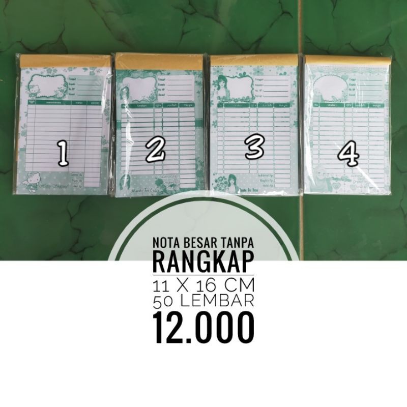 

Nota olshop besar / nota tanpa rangkap / nota murah/ nota karakter olshop/ nota laundry