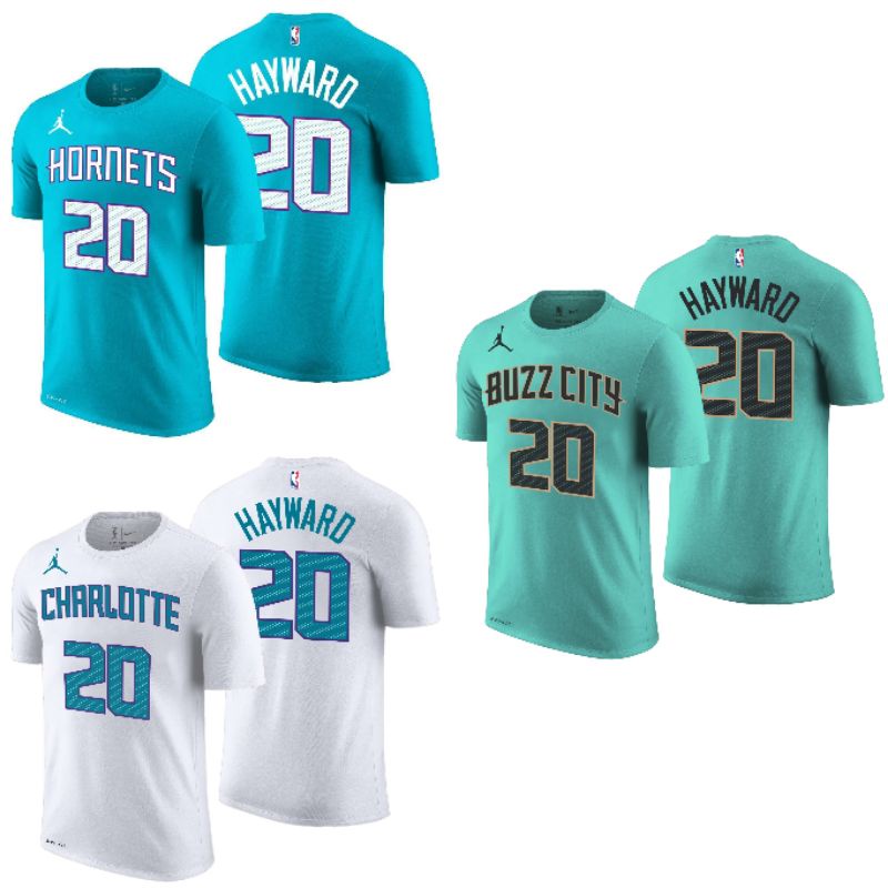 Tshirt Baju Kaos Basket NIKE NBA Gametime Charlotte Hornets 20 Gordon Hayward