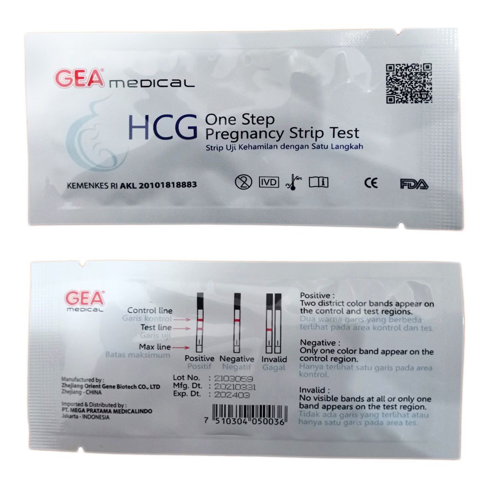 Test pack kehamilan Stick - Tespack HCG STRIP - Tes Hamil Stik - Tes Kehamilan Compact