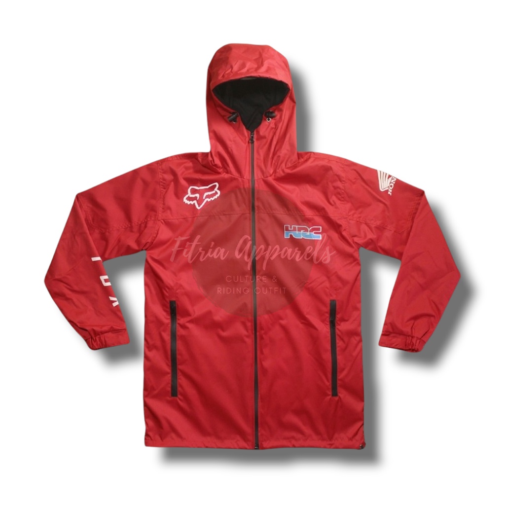 Honda Fox HRC Jaket Parasut Waterproof Motocross Trail Offroad Enduro Adventure Racing Team Keren ke