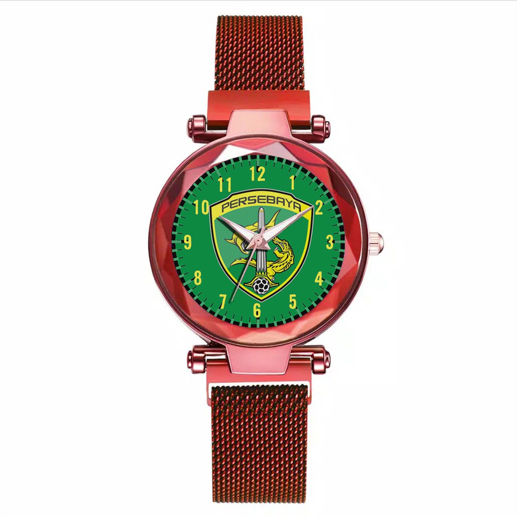 Jam Tangan Wanita Custom - Bonita PERSEBAYA MOTIF 9 Free Box &amp; Batre Cadangan