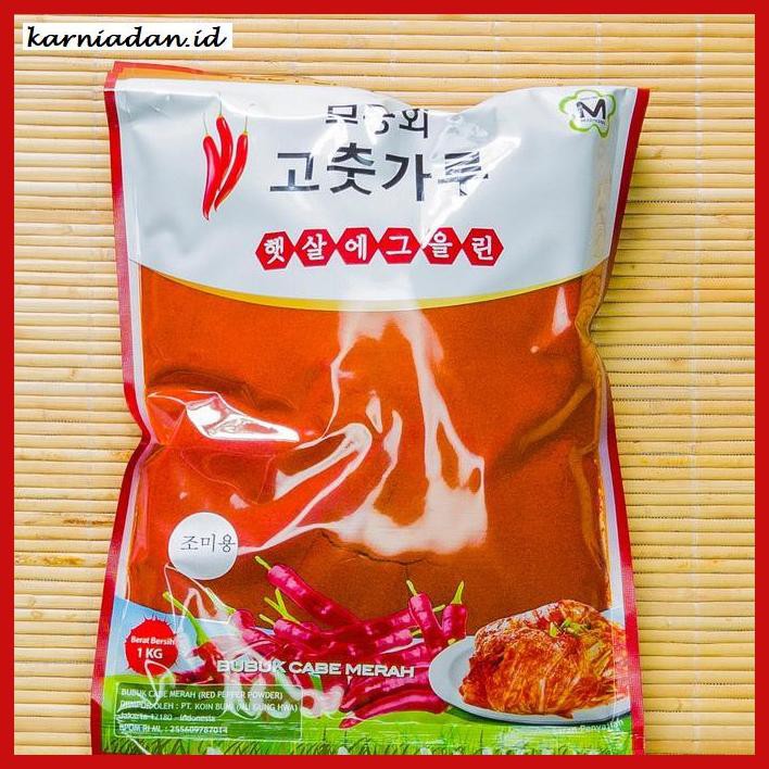 

gnidderdsaus- eceran gochugaru hot pepper powder (bubuk halus) - isi 1kg -asliiiiii.