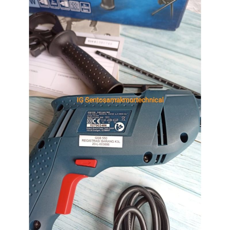 BOSCH GSB 550 13MM Bor Beton Besi Kayu Tembok Impact Drill 13 MM GSB550