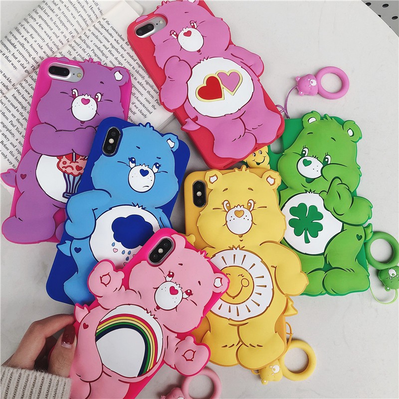 3D Cartoon Cute Colorful Bear Silicone Case Iphone 11 pro