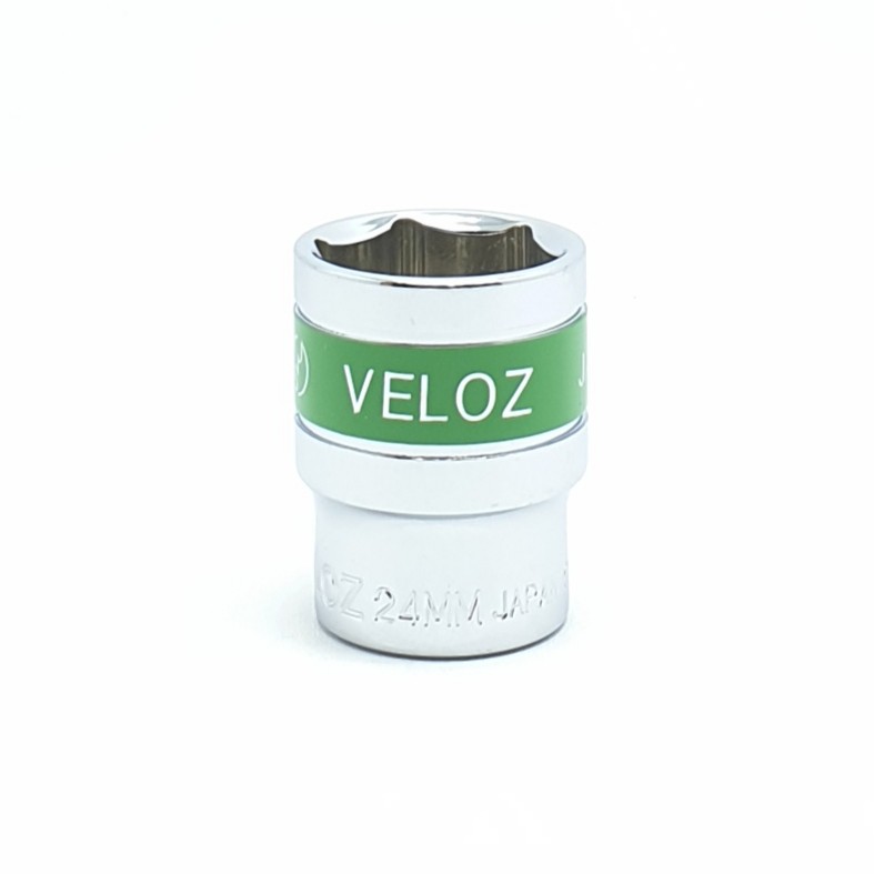 Veloz Premium 24mm Kunci Mata Sok Sock Socket 24mm 6PT 1/2&quot; Chrome Vanadium Steel