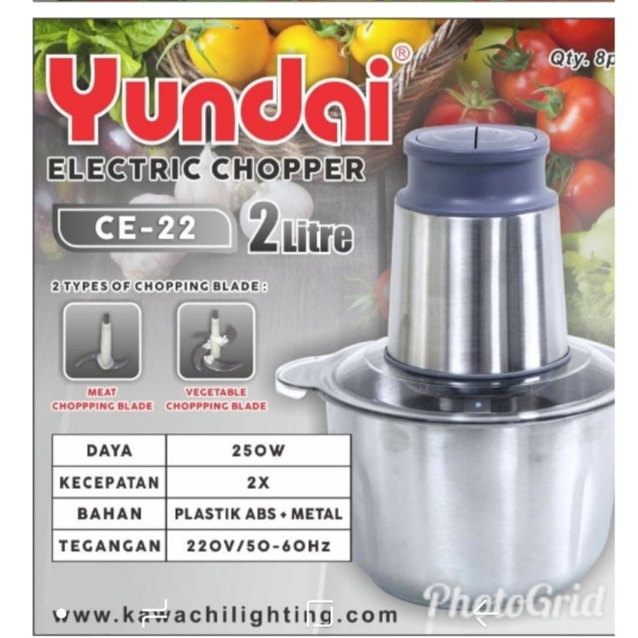 Blender Daging Chopper Elektrik  Kapasitas  0.6 L  2 Liter