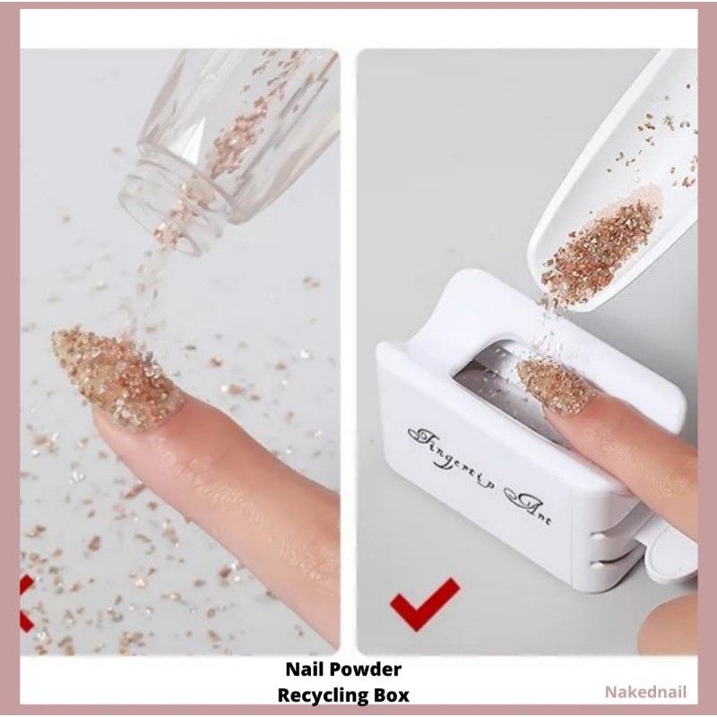 nail powder recycling box tempat powder / flakes  /box nail powder nail decoration nailart nail art