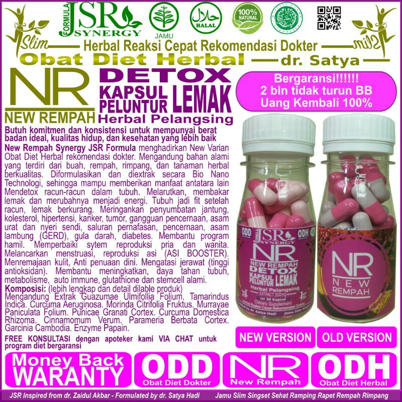 NEW REMPAH KJP ODH ODD OBAT DIET HERBAL REAKSI CEPAT REKOMENDASI DOKTER dr. SATYA KAPSUL JAMU PELANG