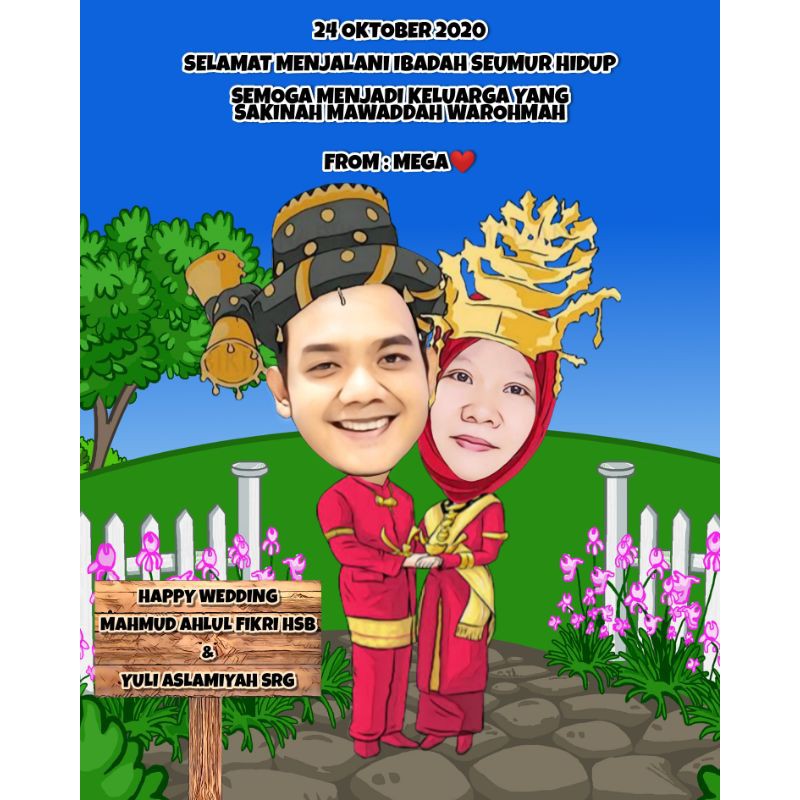 

Karikatur Pernikahan Seserahan Wedding Kado Murah Hadiah Spesial Edit Foto Karikatur Desain Kartun
