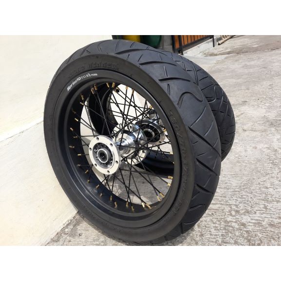 PAKET WHEELSET BAN SET RODA SET KLX SUMO SUPERMOTO MURAH PNP KLX 150 L, BF, DTRACKER