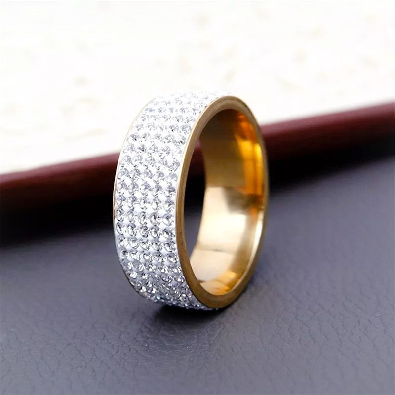 Cincin Wanita full mata berkilau titanium anti luntur terpopuler