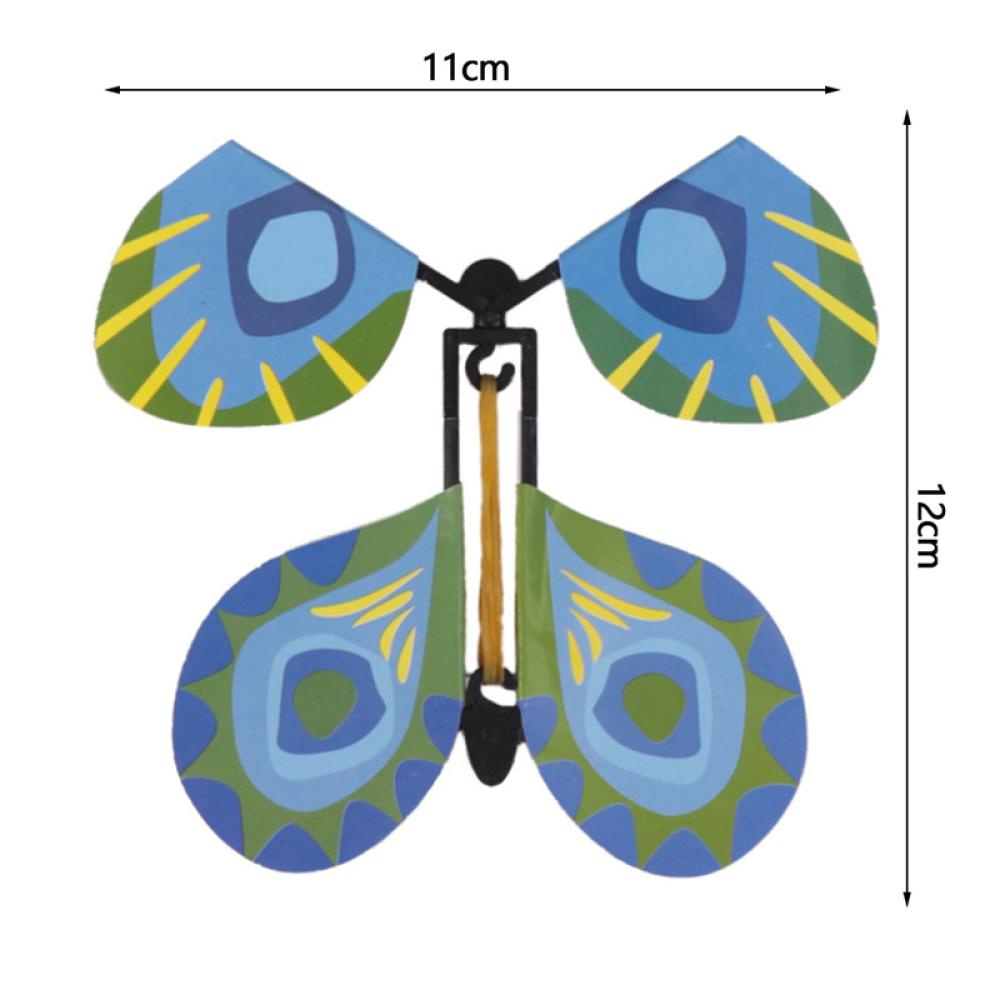 Timekey 1Pc Mainan Kupukupu Terbang Dengan Karet Gelang Untuk Properti Sulap Anak G3J9