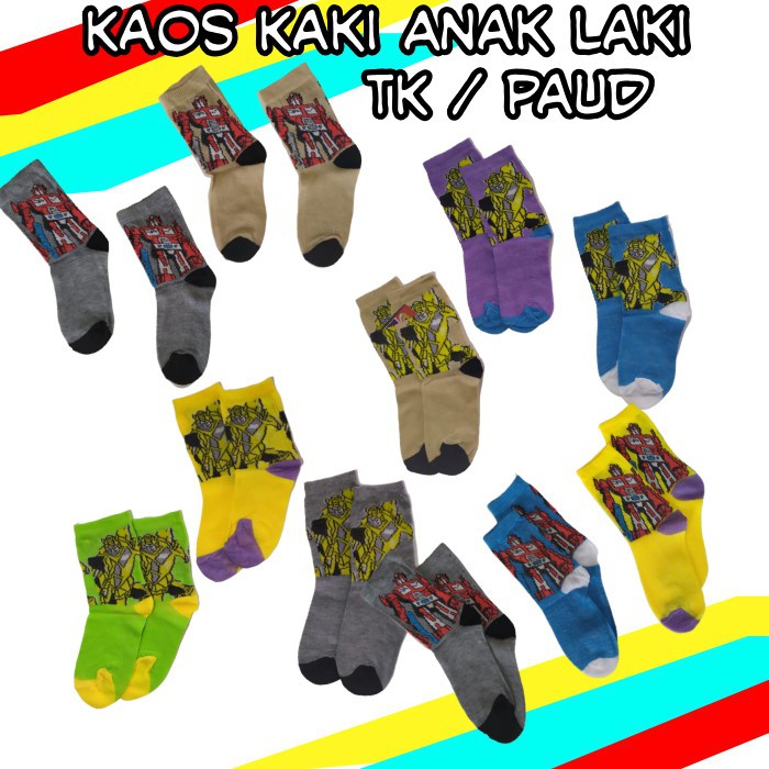 [3 PASANG] Kaos Kaki Anak TK Varian Laki dan perempuan | Kaos Kaki Anak