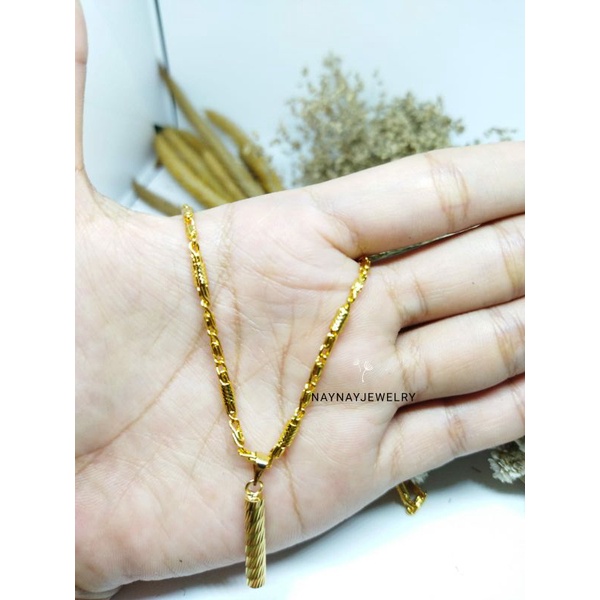 KALUNG LIONTIN Bambu KOIN 24K