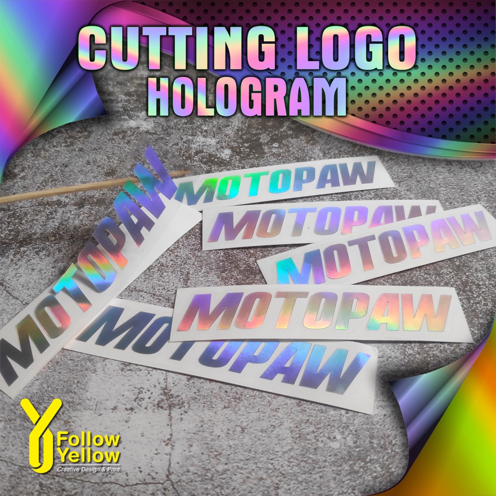 Cutting Sticker LOGO HOLOGRAM / TULISAN HOLOGRAM Custom KOMUNITAS/GRUP - MINIMAL ORDER 10 PC