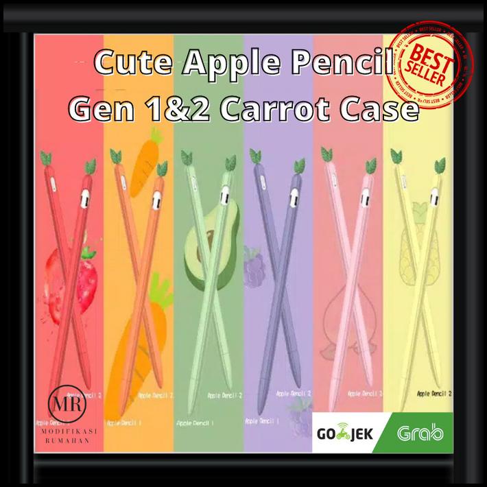 Cute Apple Pencil Carrot Protective Silicone Case Gen 1 / 2 Ipad Pro