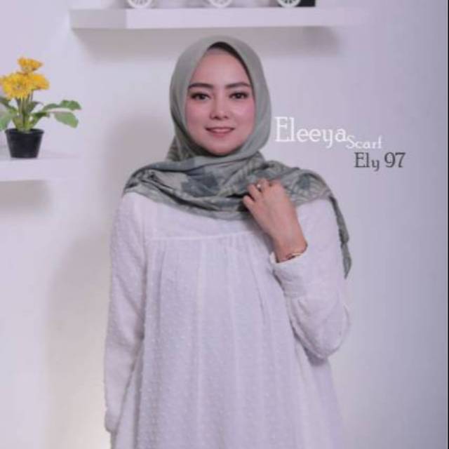 HIJAB SEGIEMPAT MOTIF || Eleeya Scarf ELY 97