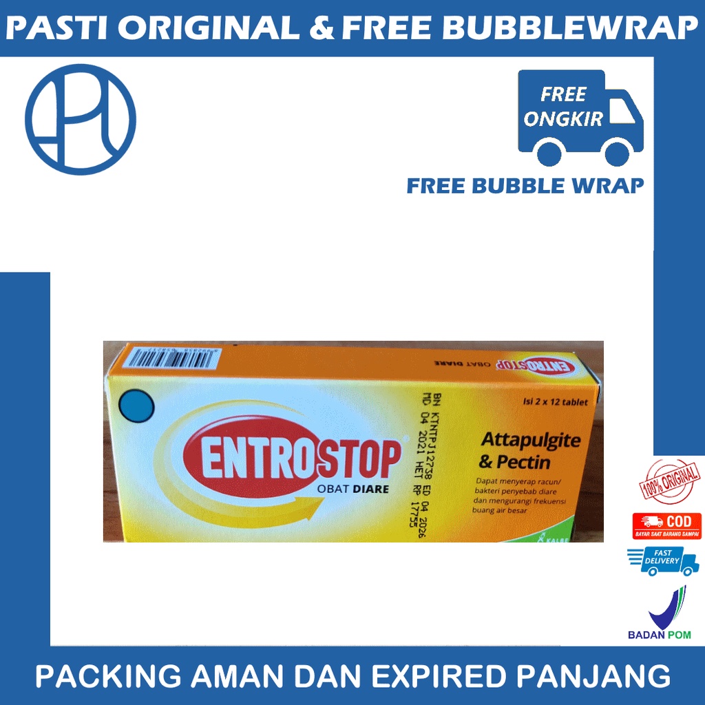 ENTROSTOP PER BOX DEWASA ISI 2 STRIP MENGATASI DIARE SAKIT PERUT MENCRET