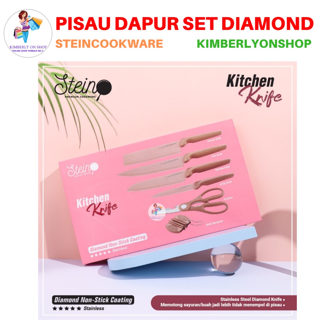 Pisau Diamond Knives Set 6 in 1 Pisau Dapur Stein Cookware