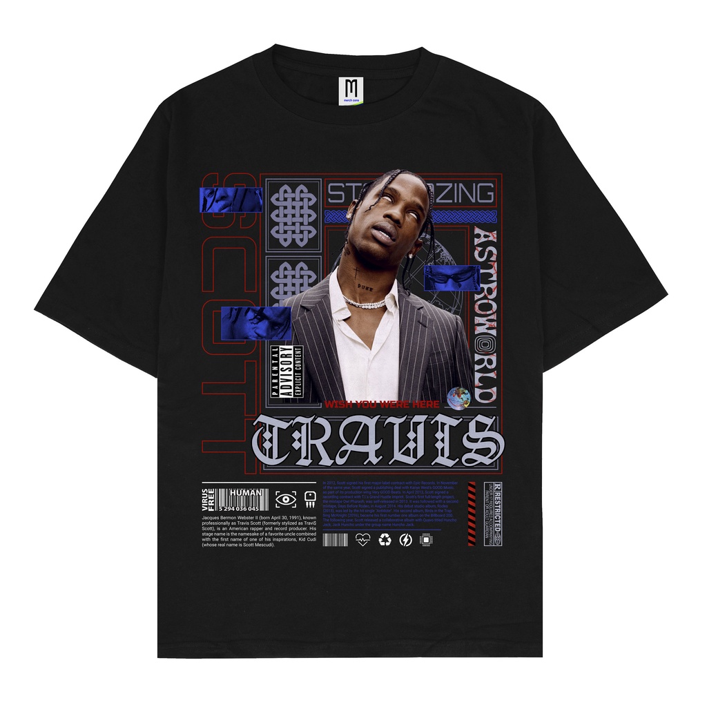 Baju Kaos Tshirt Rap Travis Scott Astroworld