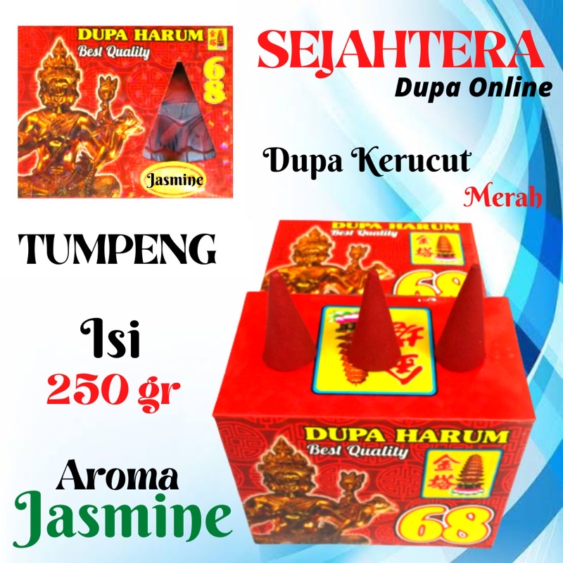 Dupa Tumpeng 68 wangi “Jasmine” kotak 250gr Merah