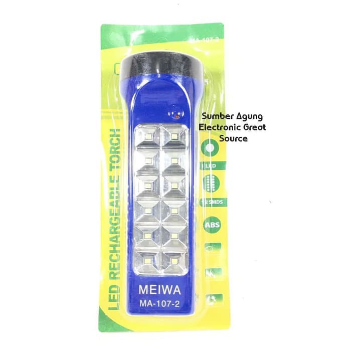 Senter Emergency LED Banyak Meiwa MA107-2 107 12SMD Terang Dua Fungsi