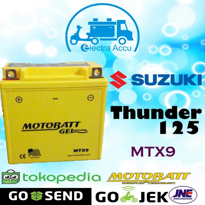 Aki Motor Suzuki Thunder 125 Motobatt MTX9 Aki kering / Aki Gel ORIGINAL Original