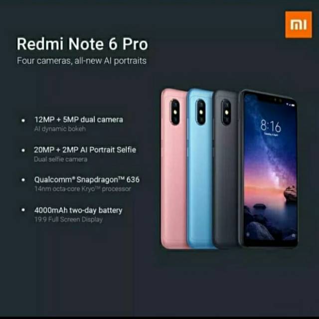 XIAOMI REDMI NOTE 6 PRO 4/64GB