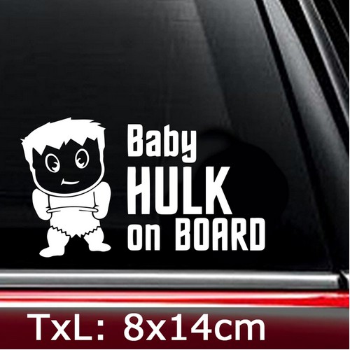 Stiker Mobil Baby Hulk on Board Car Cutting Sticker Vinyl