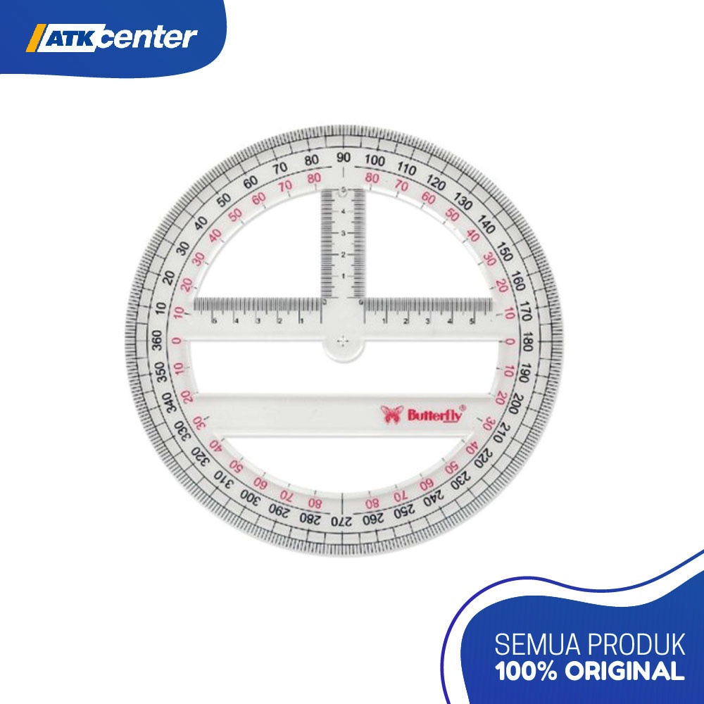 

Penggaris Busur Butterfly 360° (lingkaran) 20 cm