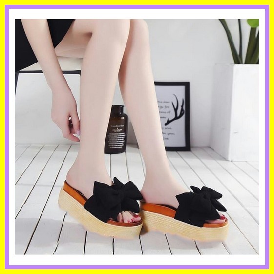 Wedges Empuk Sandal Selop Kekinian Wanita Wedges Kondangan Casual Murah Hak Tinggi Dewasa Import Pd 