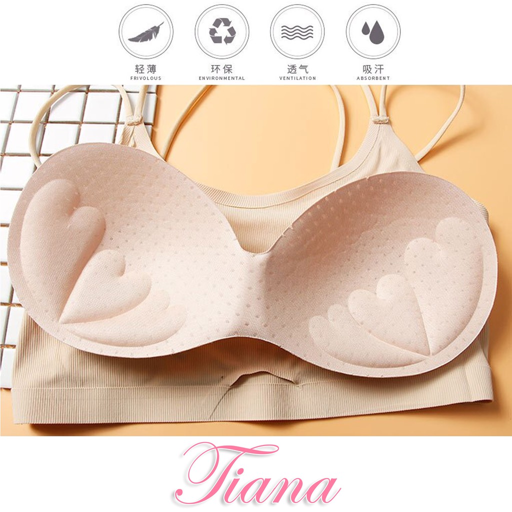 TIANA | Bra Seamless Ada Busa / Elastis Sexy Bralette / Atasan Rajut Busa / art TN MS 8812