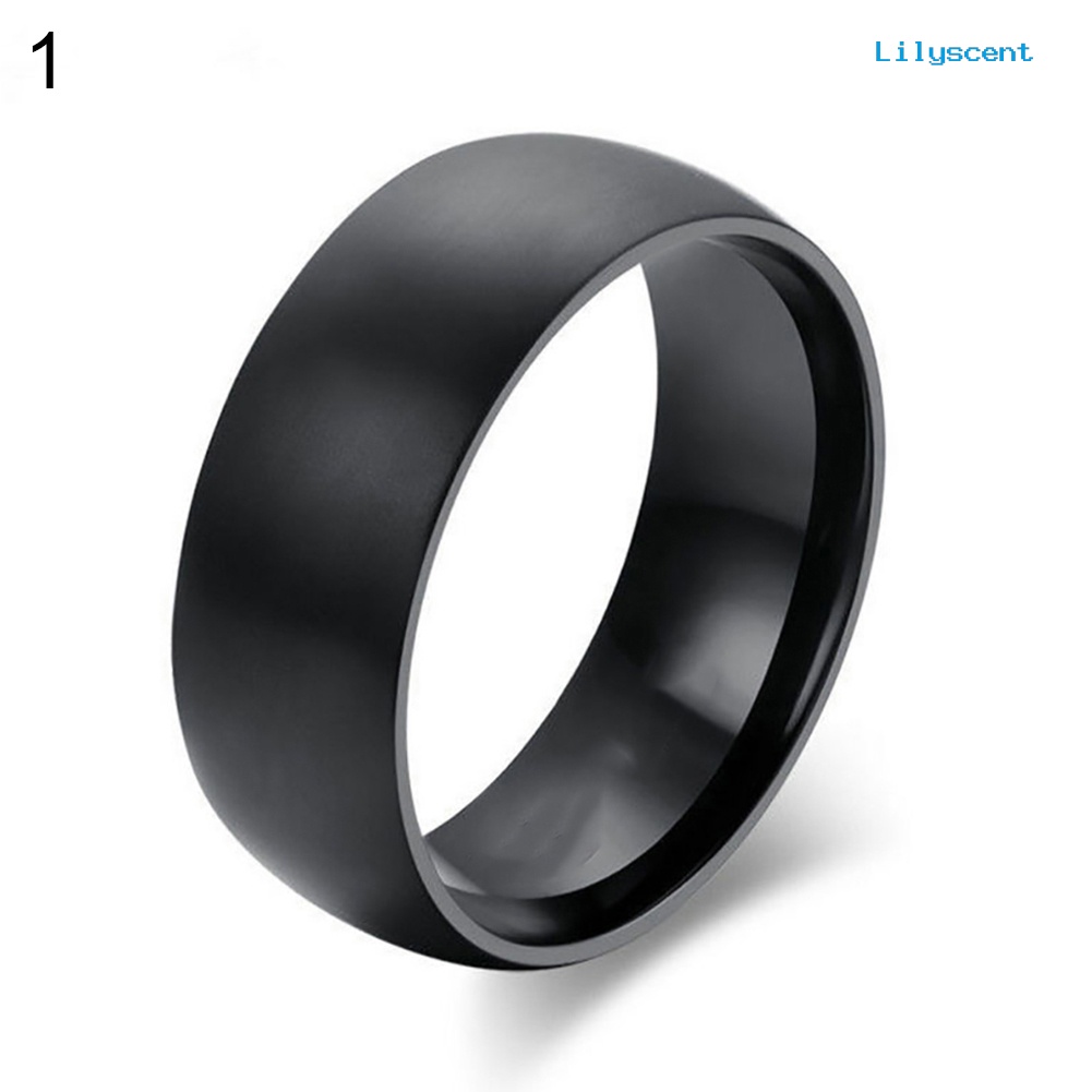 Ls Cincin Lebar 8mm Bahan Titanium Steel Untuk Pria