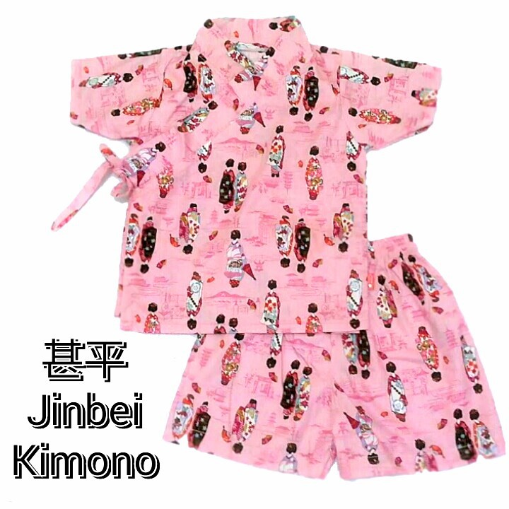 Setelan Anak Jinbei Jepang Kid's XS &amp; S JINBEI BOY GIRL  3-5 TAHUN jinbe jinbey kimono baju musim panas anak jepang setelan