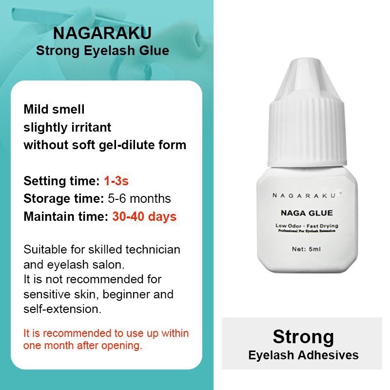 Nagaraku Glue 5ml For Eyelash extansion NAGARAKU GLUE LEM BULU MATA NAGA GLUE LEM EYELASH EXTENSION PEDIH