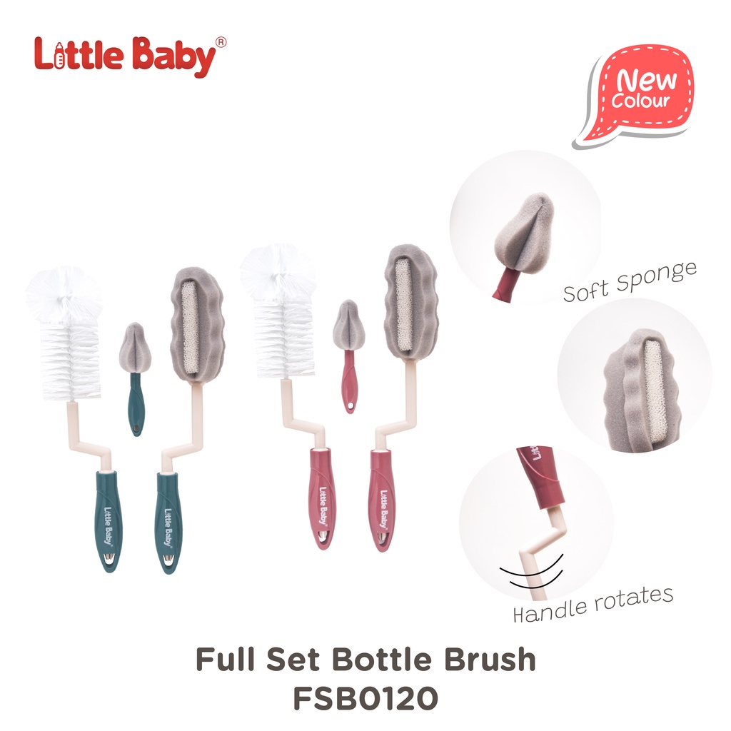 Full Set Bottle Brush Sikat Spons Pembersih Botol Bayi FSB0120 Little Baby