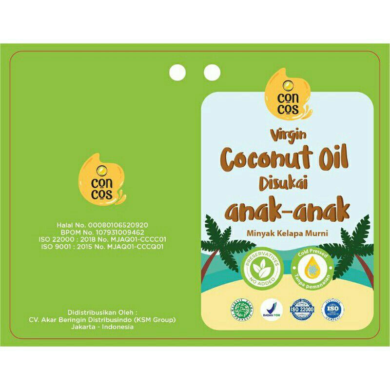 concos vco evco Virgin Coconut Oil Kids Coklat 250ml MPASI DIET KETO JSR Jaga Imun Alami Pawon Organik