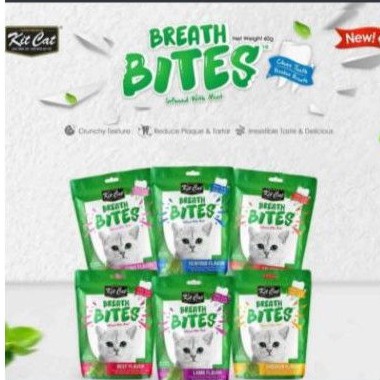 kit kat breath bites 60g snack kucing kering rasa tuna flavor