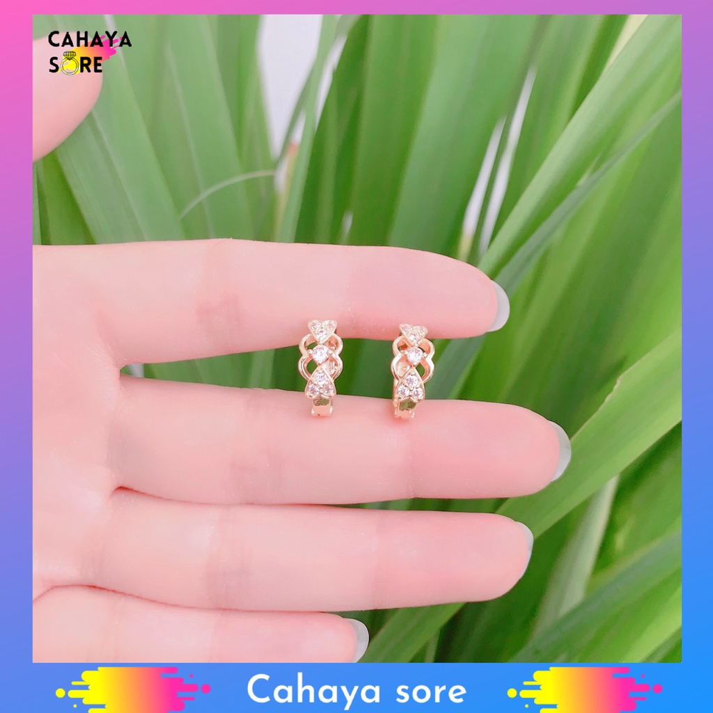 Anting Xuping Gold Anting Dewasa Model Clip Permata AD40