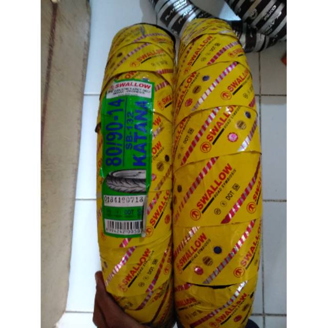 Ban luar matic swallow (non tubles) uk.80/90.ring 14.untuk semua motor matic