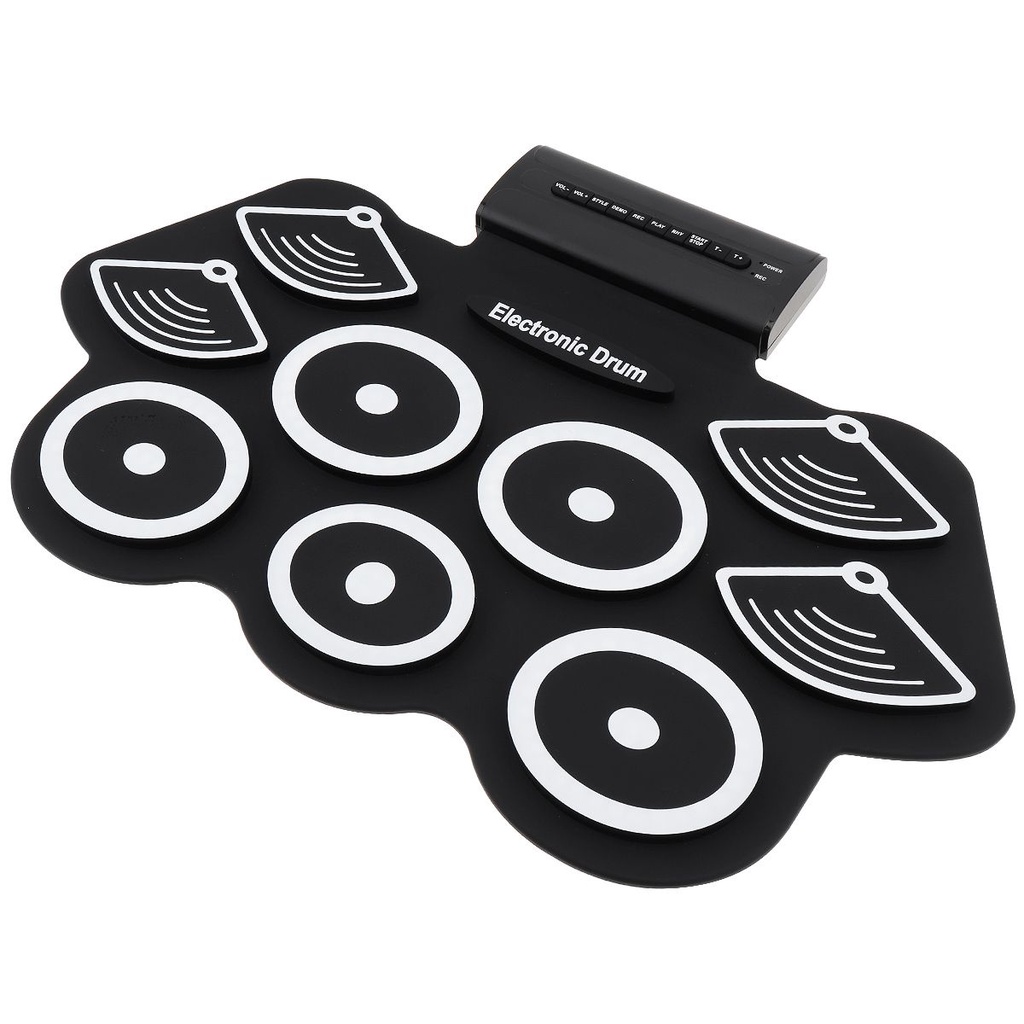 9 Pad Drum Elektrik Bahan Silikon Tebal Dengan 1 Pasang Stik Dan Pedal Sustain