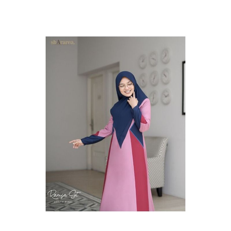 SHARAREA Hijab Syari Ranisa Set - Dusty Pink size L