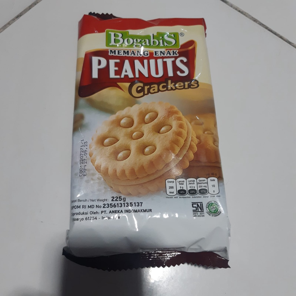 

Bogabis Peanut Crackers 225gr | Biskuit cream kacang