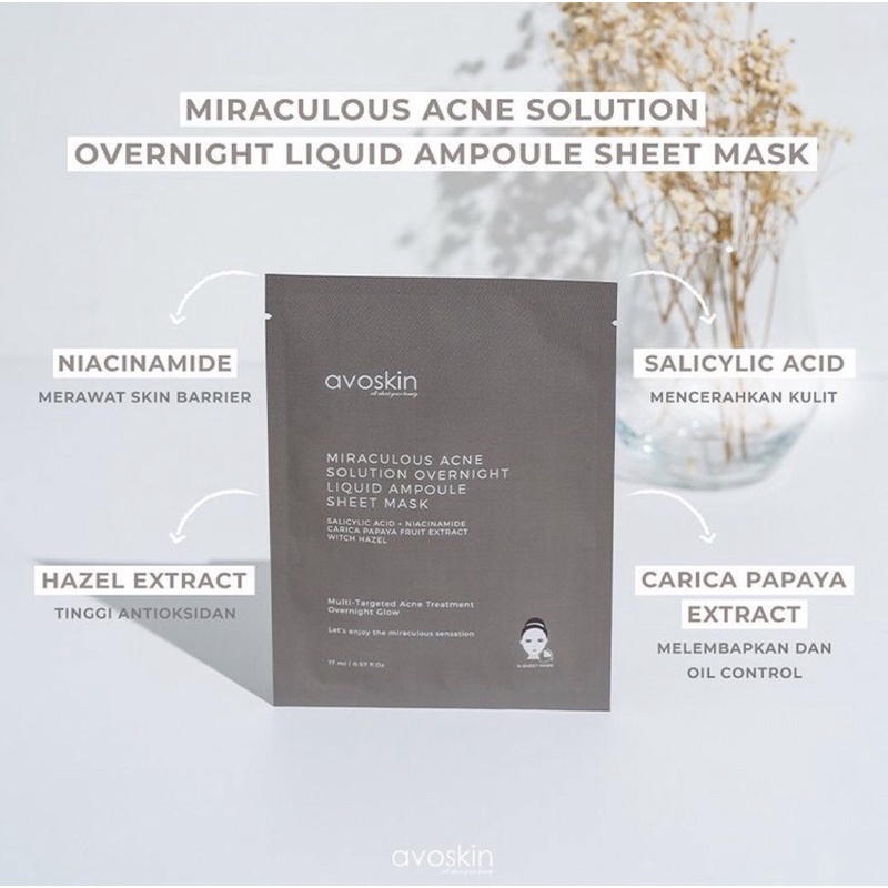 Avoskin Miraculous Acne Solution Spot Treatment || Micro Serum || Overnight Liquid Serum Mask || Bubble-Serum Infused Cleansing